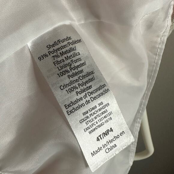 Girls Pink & White Striped Dress Wonder Nation toddler Easter dress with flower - Picture 5 of 6